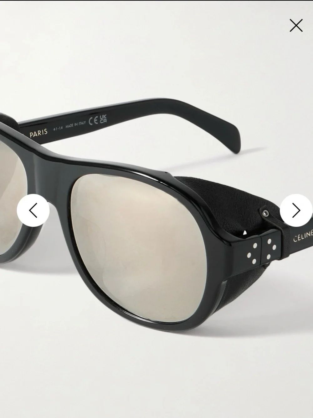 Aviator-style leather-trimmed acetate sunglasses